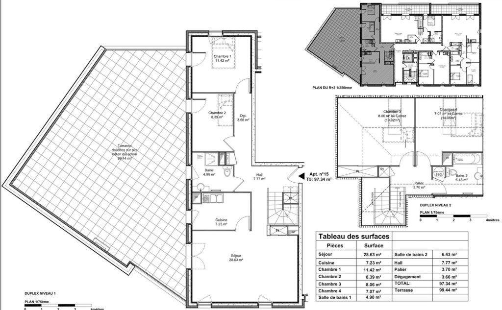T5 en duplex avec terrasse – Rillieux-la-Pape